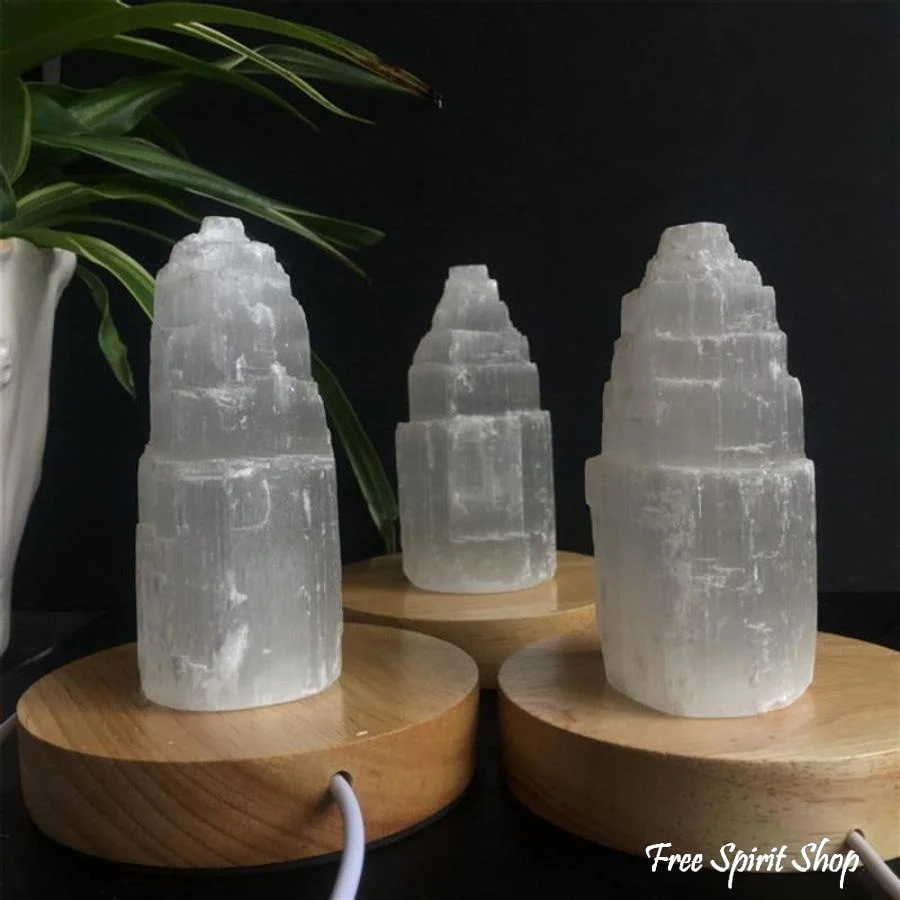 Natural Selenite Crystal Lamp - Image 6