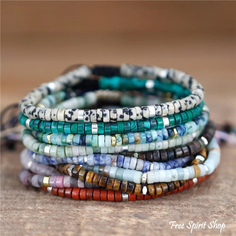 Natural Stone Boho Bead Bracelets - Image 3