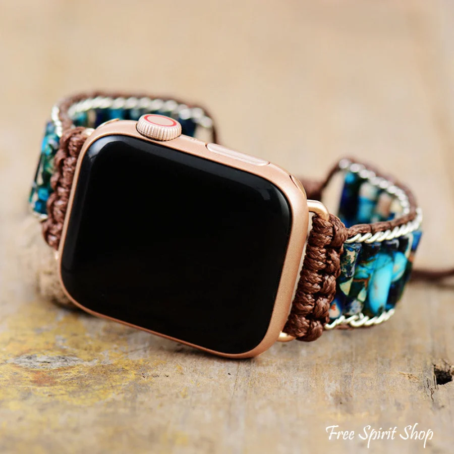 Blue Jasper Tube Apple Watch Band - Image 2