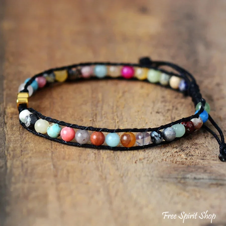 Natural Stone Mix & Heart Charm Bracelet - Image 4