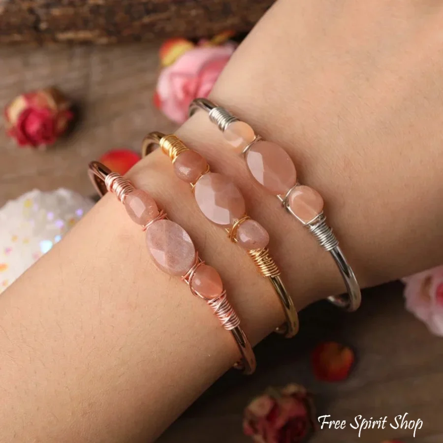 Natural Sunstone Crystal Cuff - Image 2
