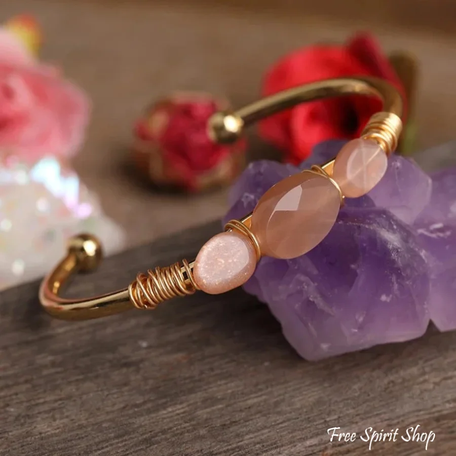 Natural Sunstone Crystal Cuff - Image 3