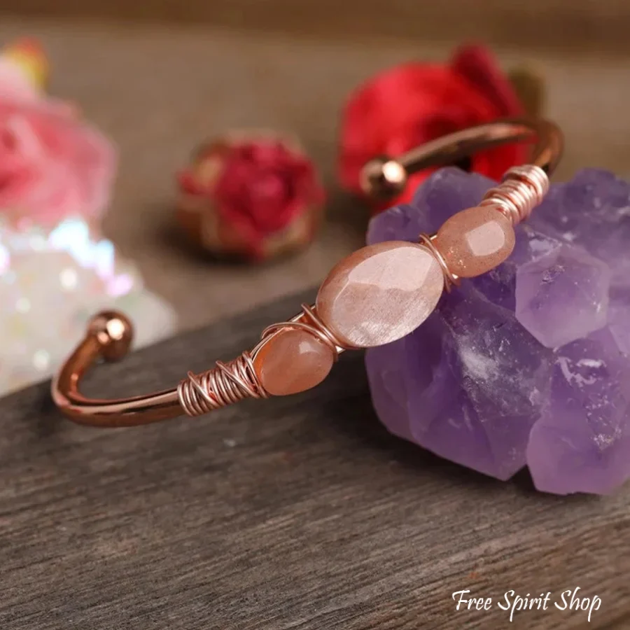 Natural Sunstone Crystal Cuff - Image 4