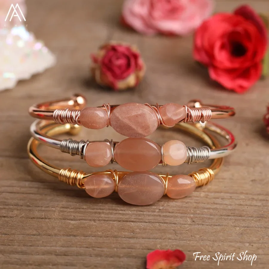Natural Sunstone Crystal Cuff - Image 6