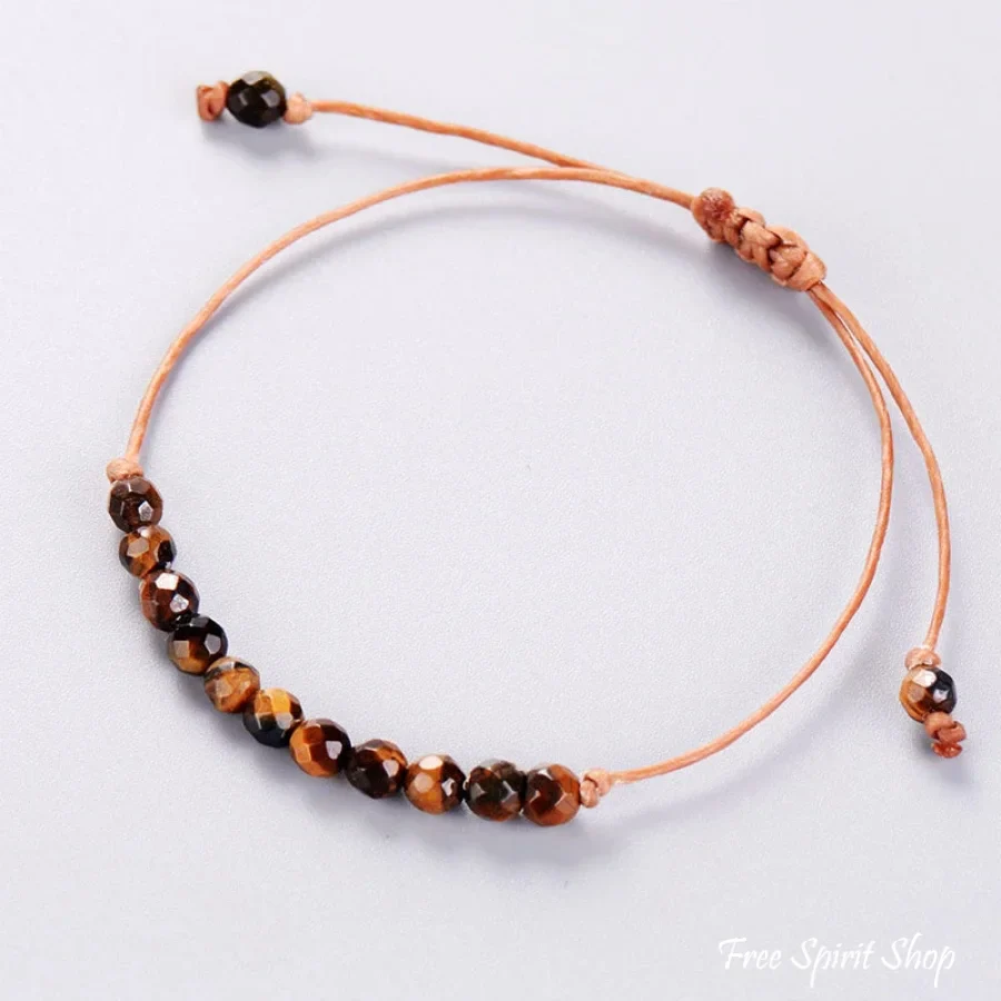 Natural Tiger Eye "Protection" Friendship Bracelet - Image 2