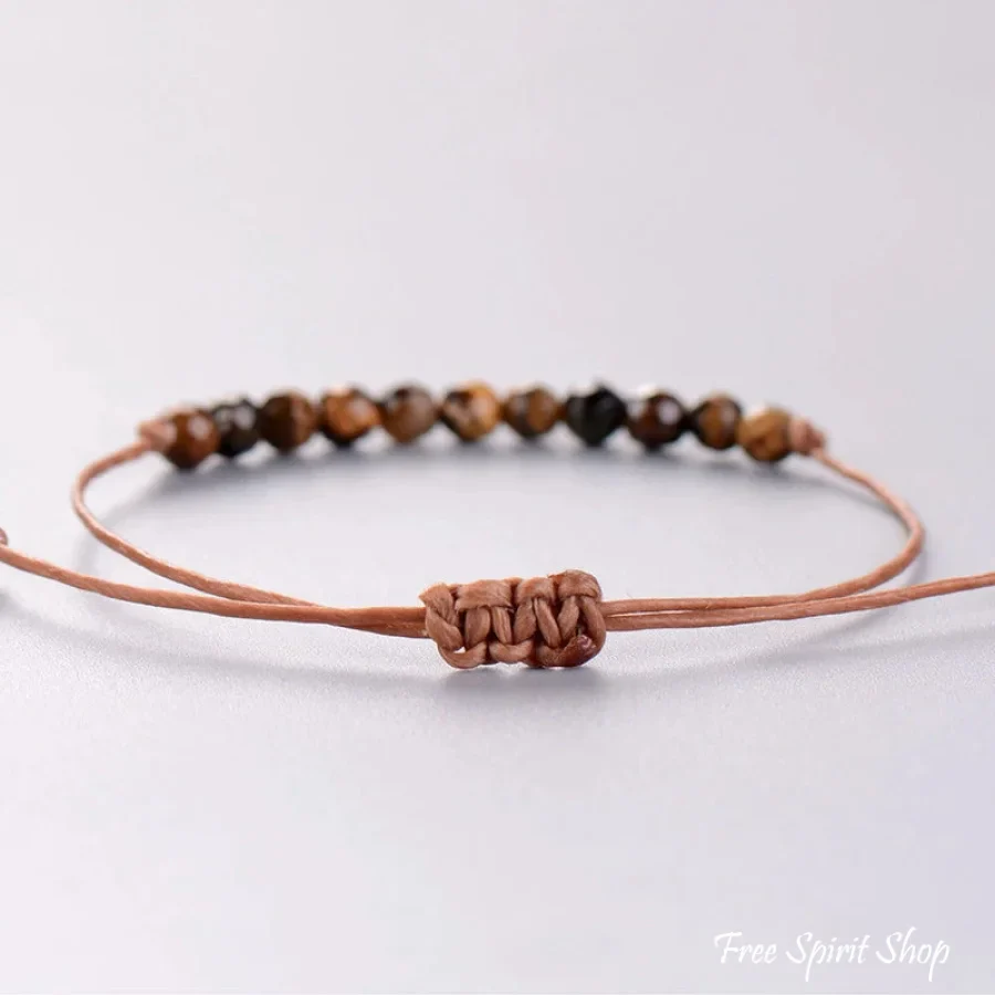 Natural Tiger Eye "Protection" Friendship Bracelet - Image 3