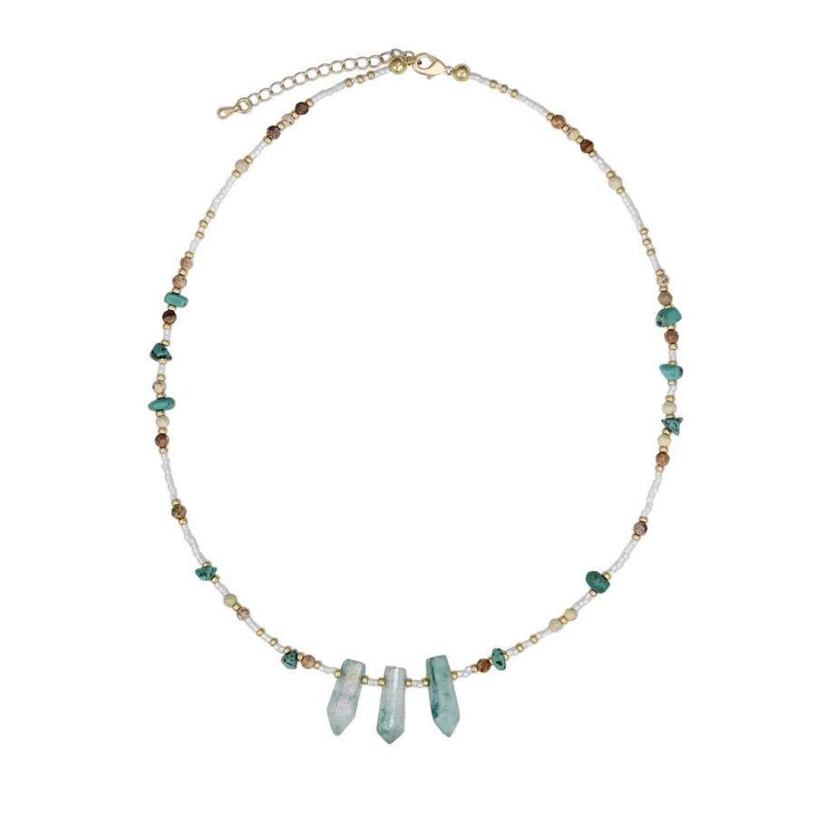 Natural Turquoise & Green Crystal Choker Necklace - Image 6