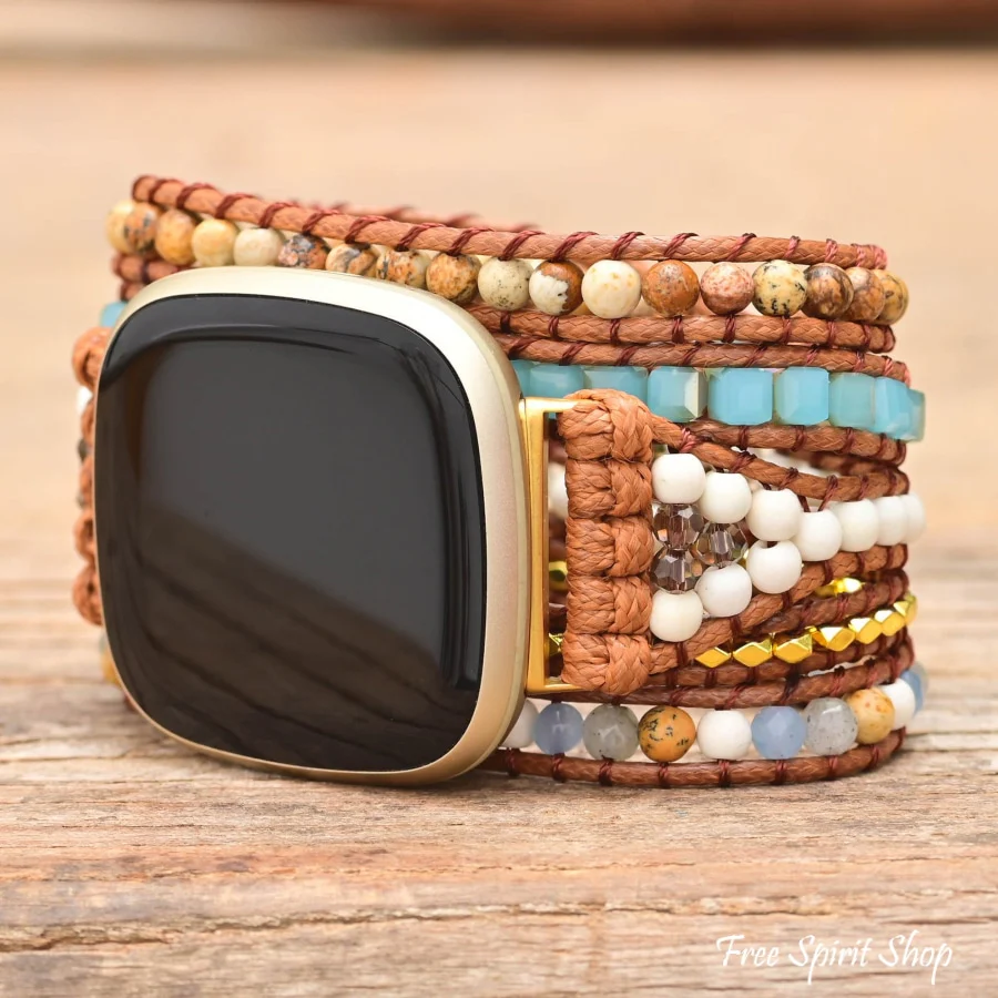 Ocean Jasper Beaded Fitbit Watch Band