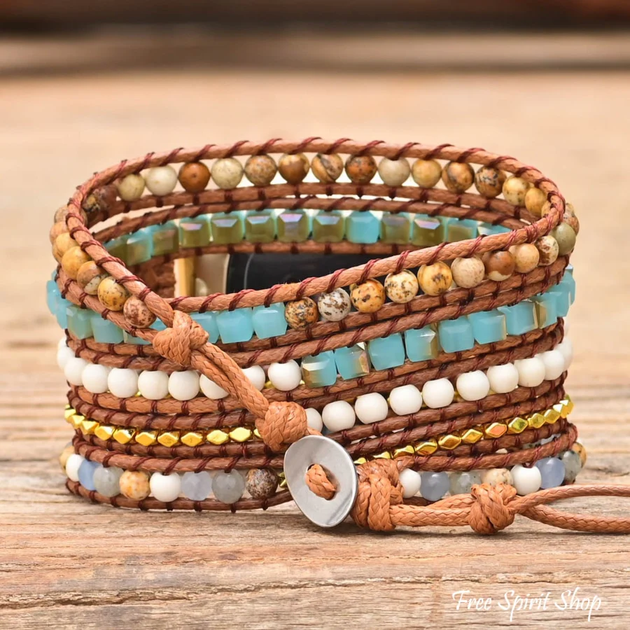 Ocean Jasper Beaded Fitbit Watch Band - Image 2