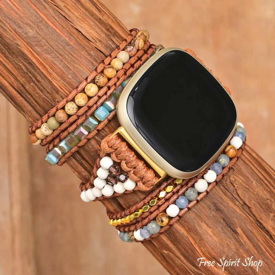 Ocean Jasper Beaded Fitbit Watch Band - Image 4