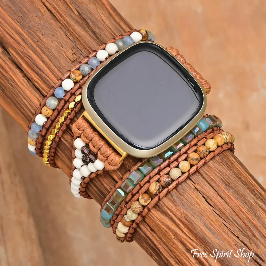 Ocean Jasper Beaded Fitbit Watch Band - Image 5