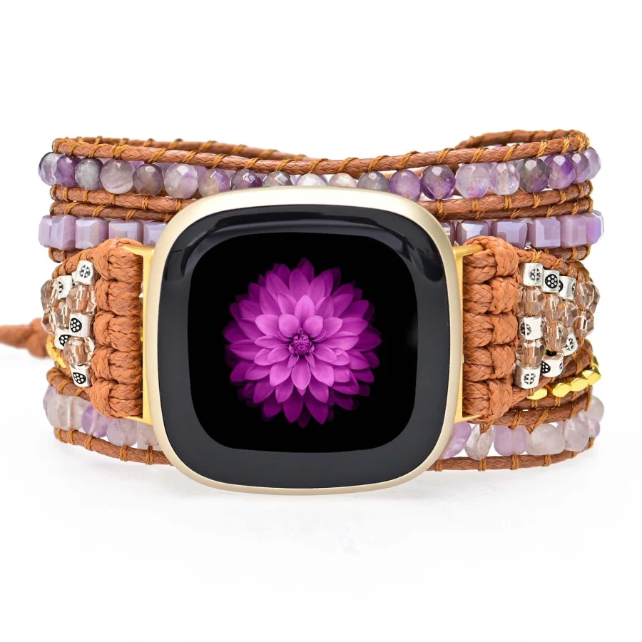 Purple Amethyst Bead Fitbit Watch Band - Image 3