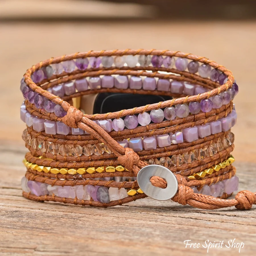 Purple Amethyst Bead Fitbit Watch Band - Image 4