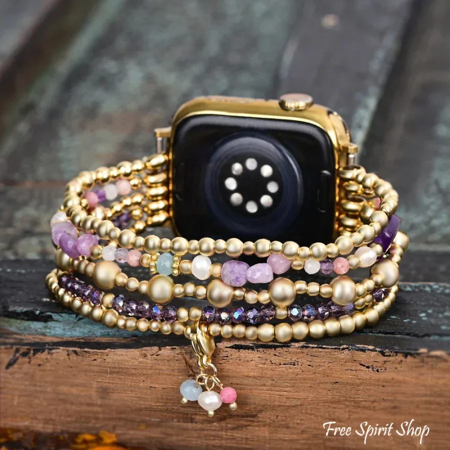 Purple Amethyst Beaded Fitbit Watch Band - Image 3
