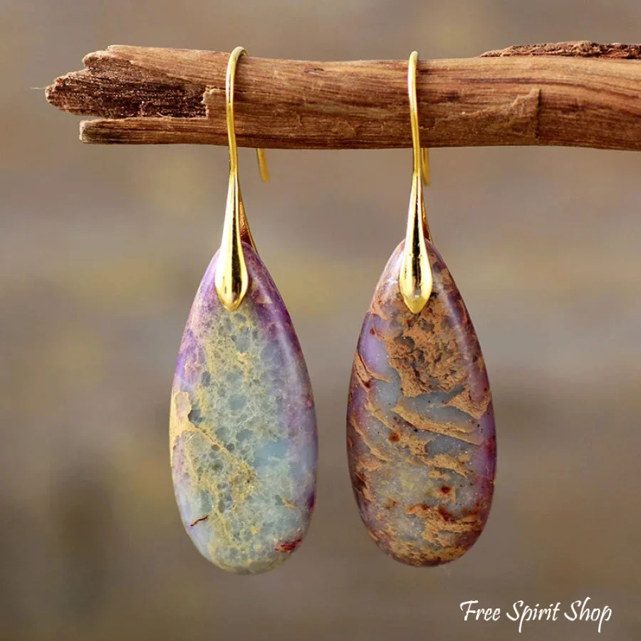 Purple Fantasy Jasper Drop Earrings - Image 2
