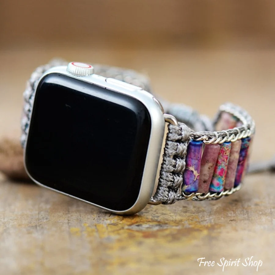 Purple Jasper & Chain Apple Watch Band