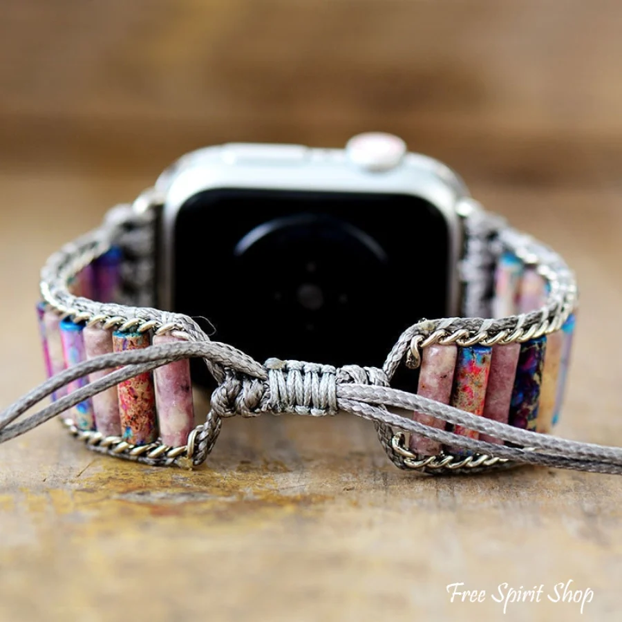 Purple Jasper & Chain Apple Watch Band - Image 3