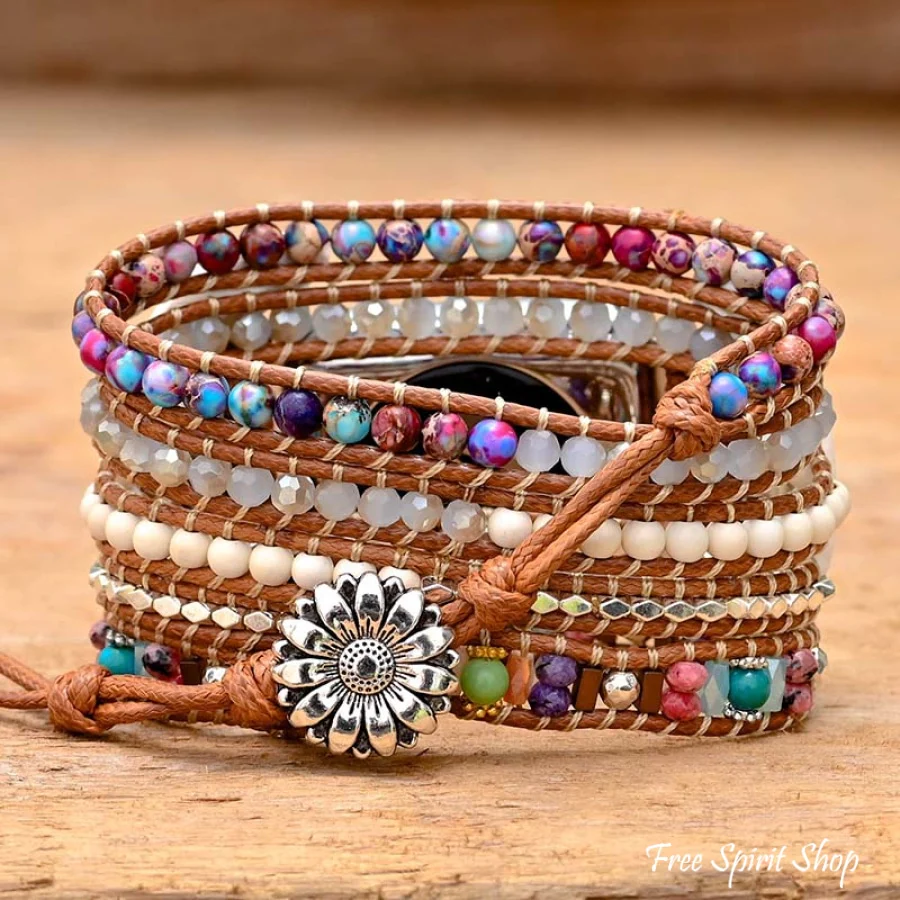 Purple Jasper & Mixed Bead Apple Watch Band - Image 4