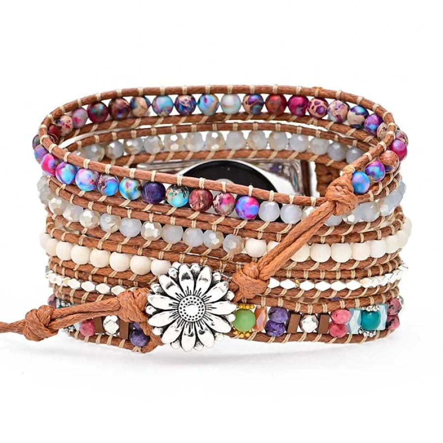 Purple Jasper & Mixed Bead Apple Watch Band - Image 6
