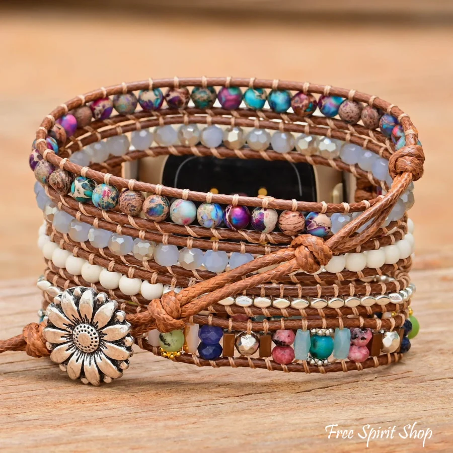 Purple Jasper & Mixed Bead Fitbit Watch Band - Image 2