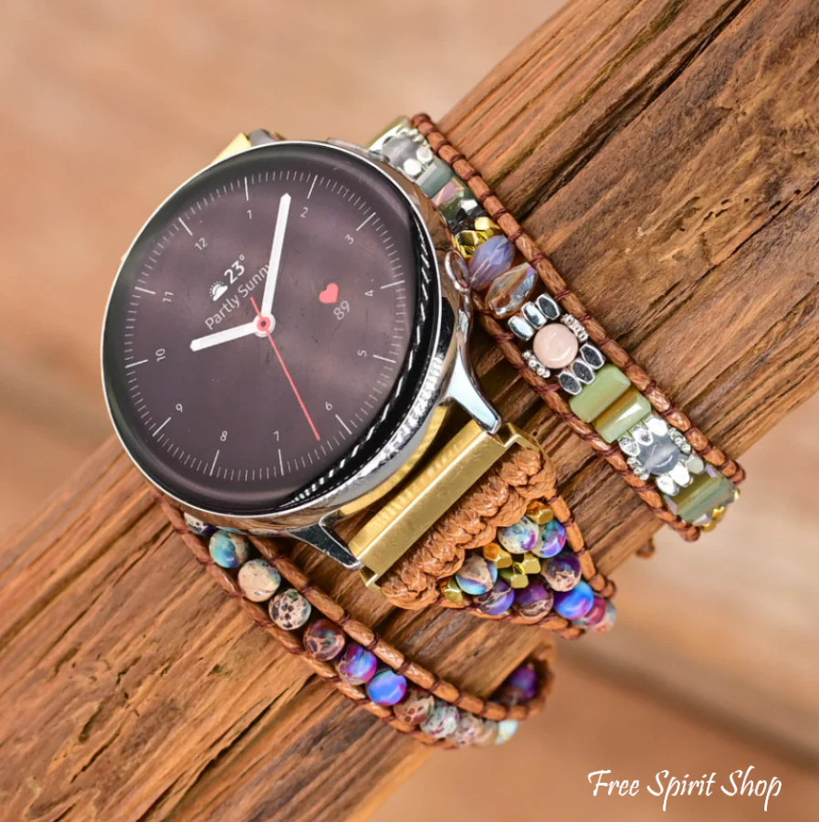 Purple Jasper & Rhodonite Samsung / Garmin Watch Band - Image 2