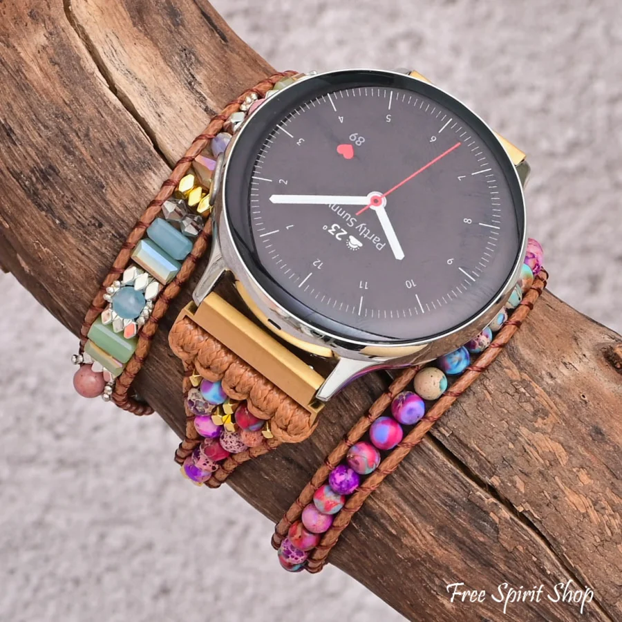 Purple Jasper & Rhodonite Samsung / Garmin Watch Band - Image 3