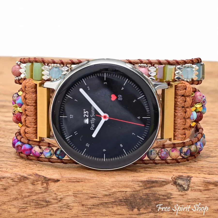 Purple Jasper & Rhodonite Samsung / Garmin Watch Band - Image 5