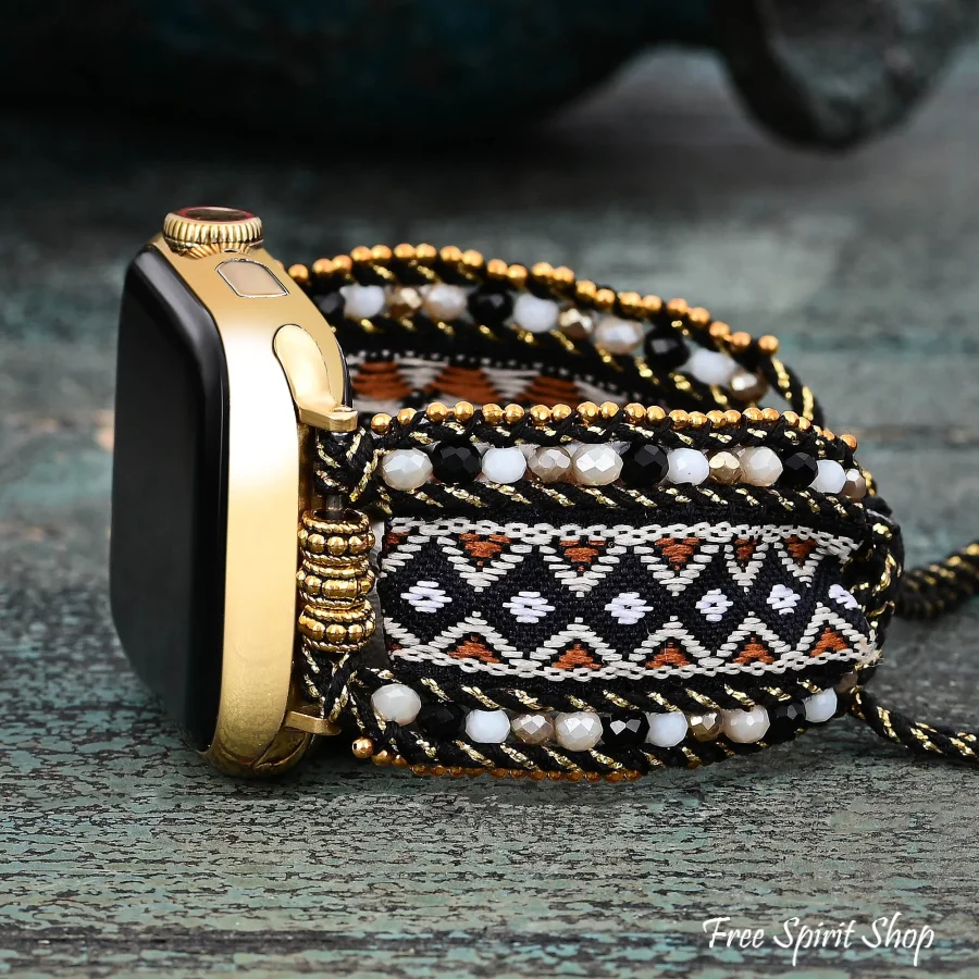Savanna Noir Tribal Woven Nylon Apple Watch Band - Image 3