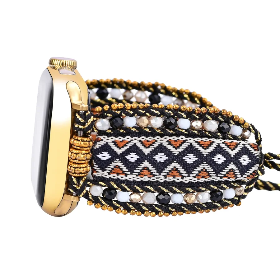Savanna Noir Tribal Woven Nylon Apple Watch Band - Image 5