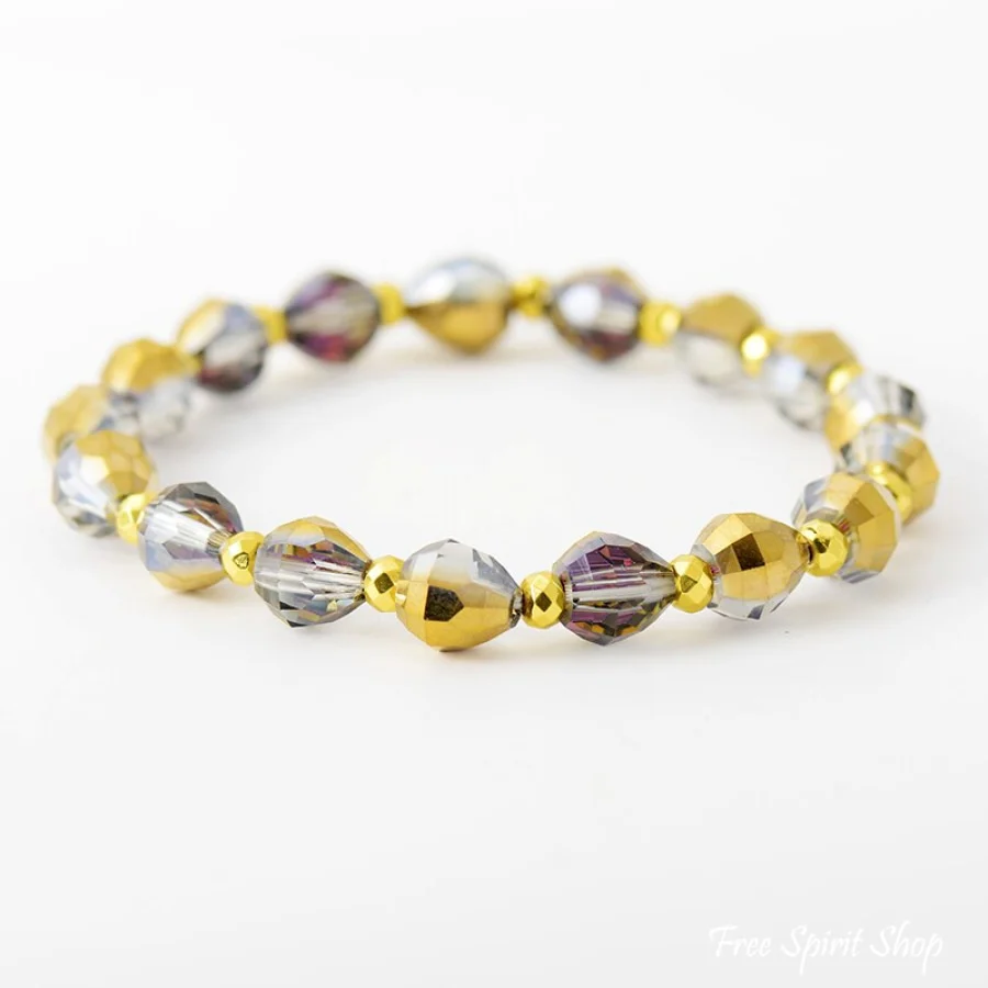 Set of 5 Purple Stone & Hamsa Hand Bead Bracelets - Image 5
