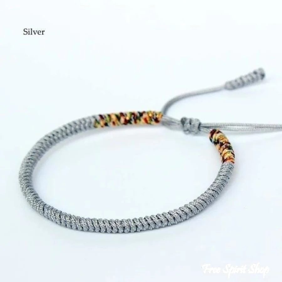 Tibetan Buddhist Handmade Blue Lucky Knots Bracelet - Image 6