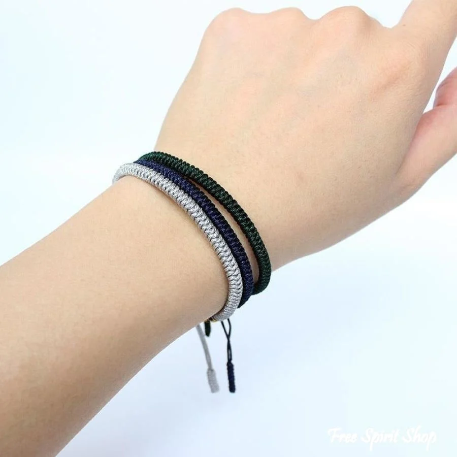 Tibetan Buddhist Handmade Blue Lucky Knots Bracelet - Image 7