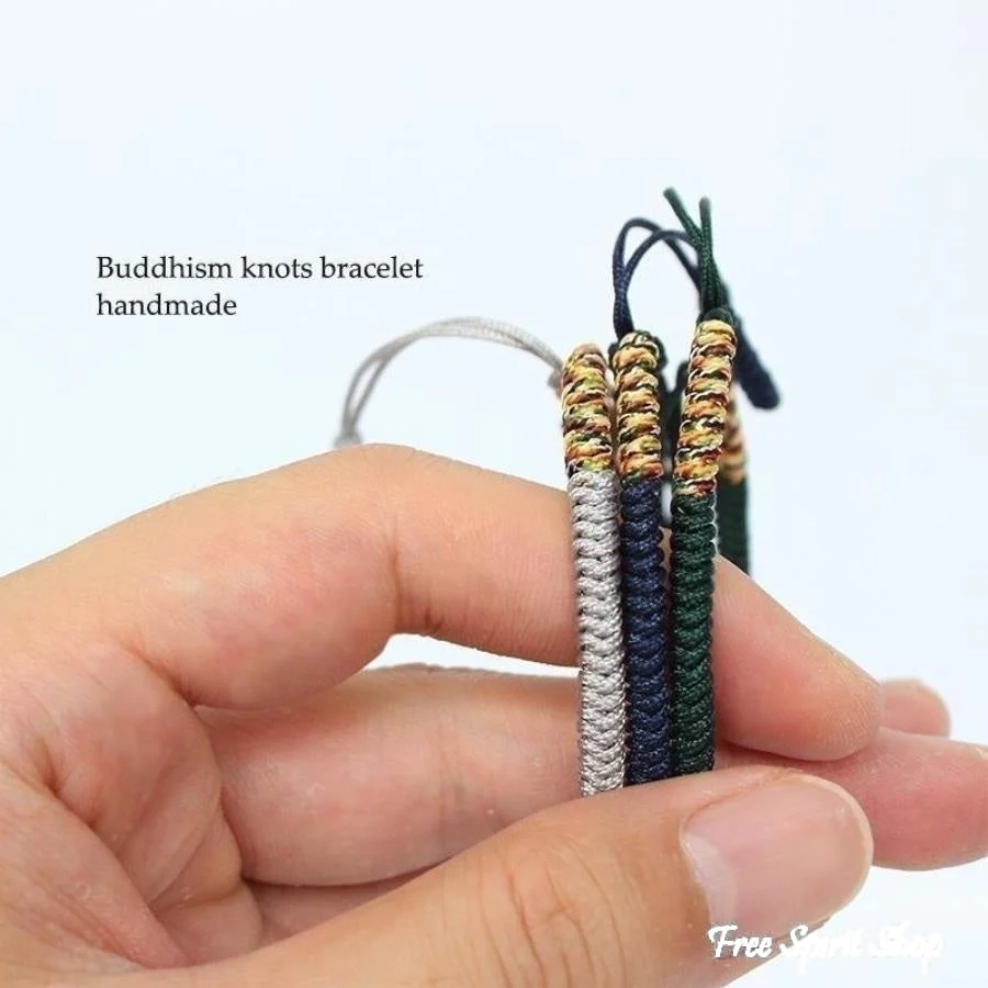 Tibetan Buddhist Handmade Blue Lucky Knots Bracelet - Image 8