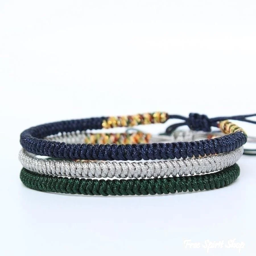 Tibetan Buddhist Handmade Blue Lucky Knots Bracelet - Image 9