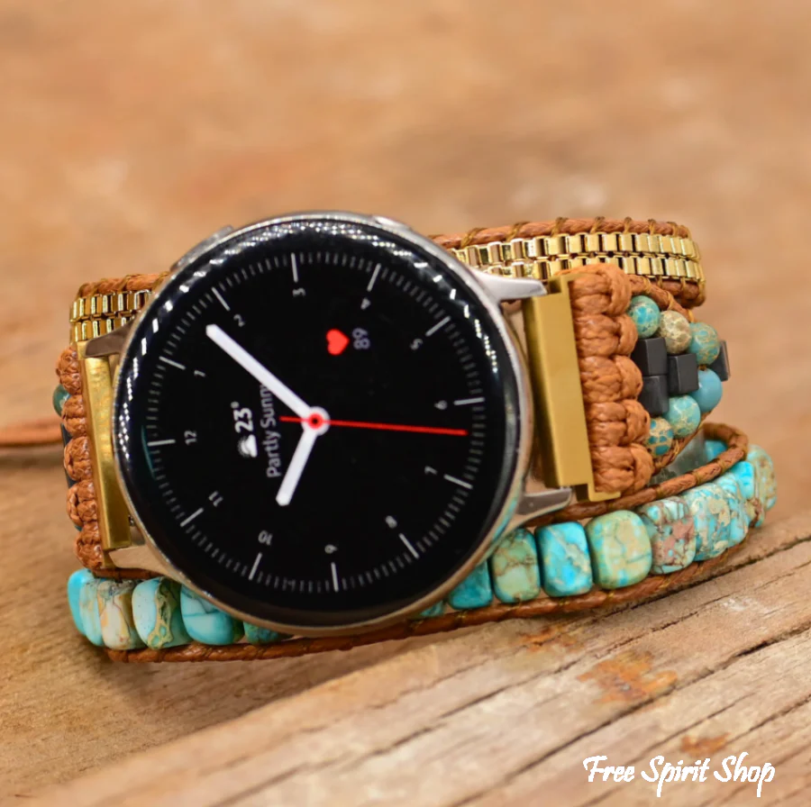 Turquoise Howlite Samsung / Garmin Watch Band - Image 3
