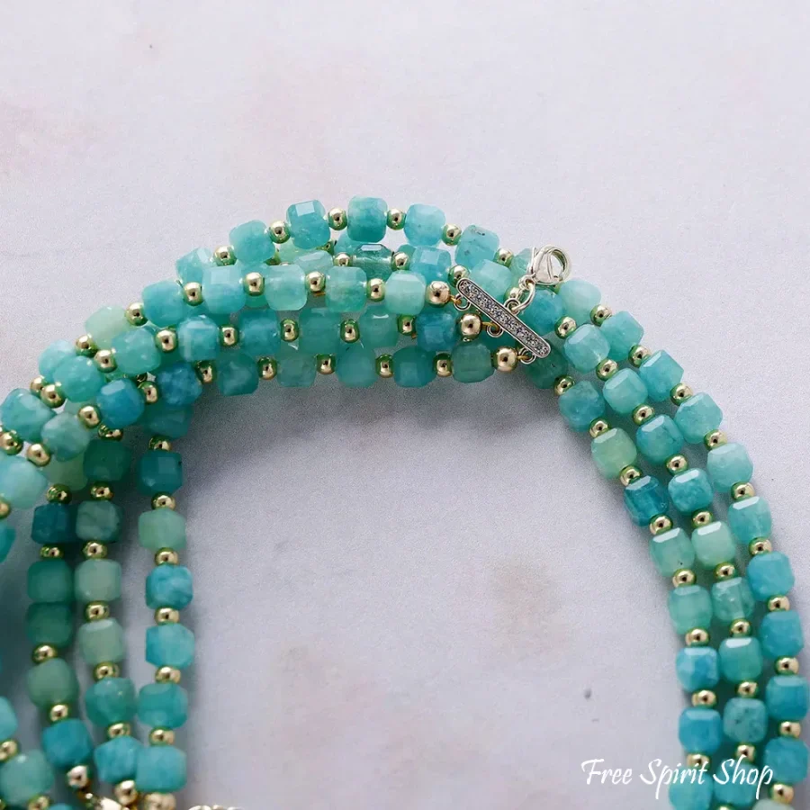 Turquoise Jade Beaded Multi-Strand Necklace - Image 3